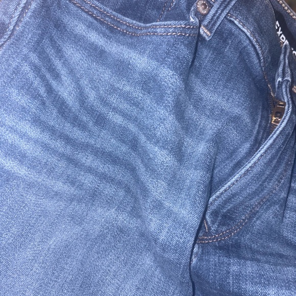 Express medium Blue mid rise stretch Women's Skinny Jeans SZ6R - Picture 8 of 9